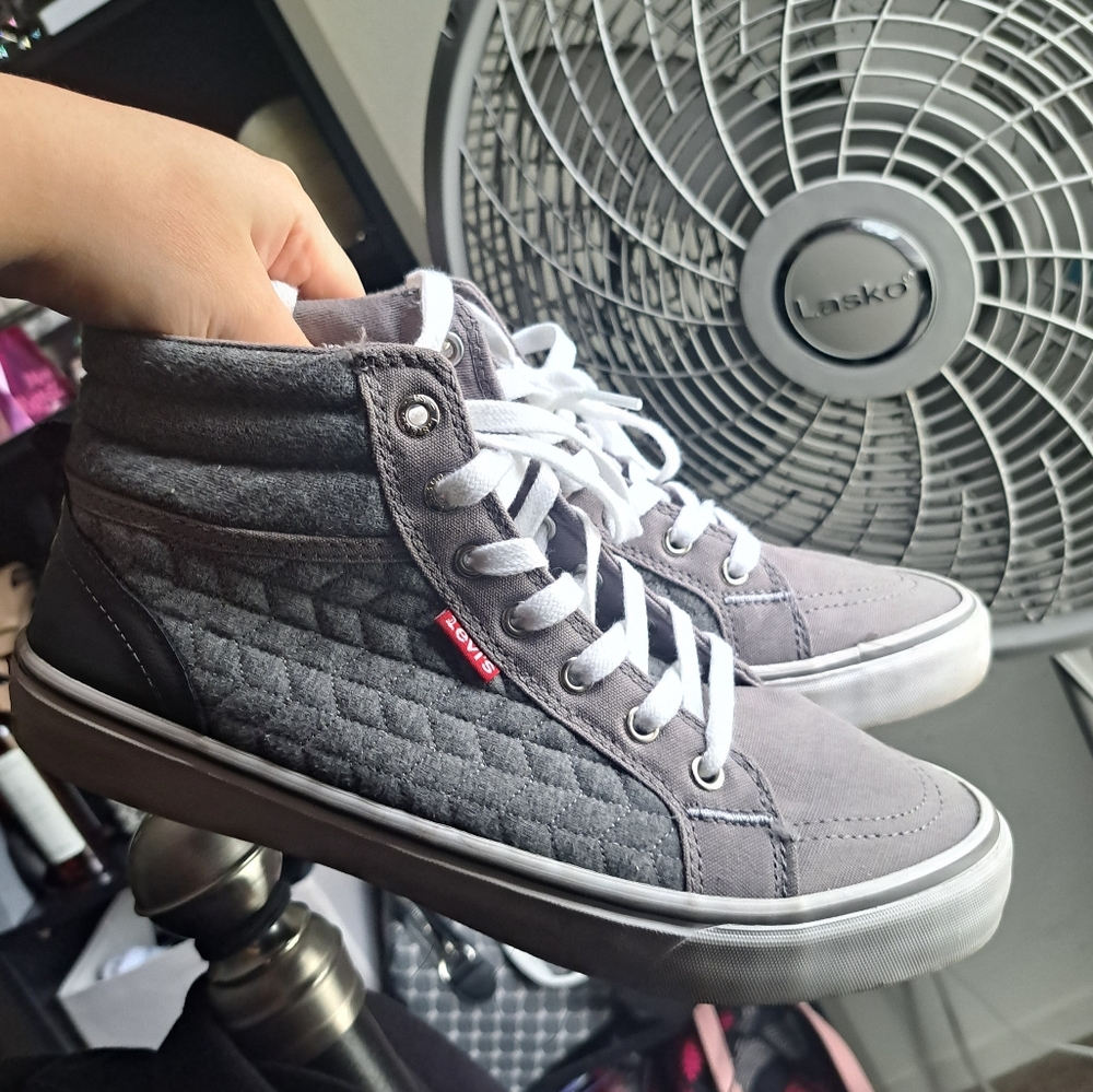 Womens grey Levi high top shoes - Picture 2 of 6